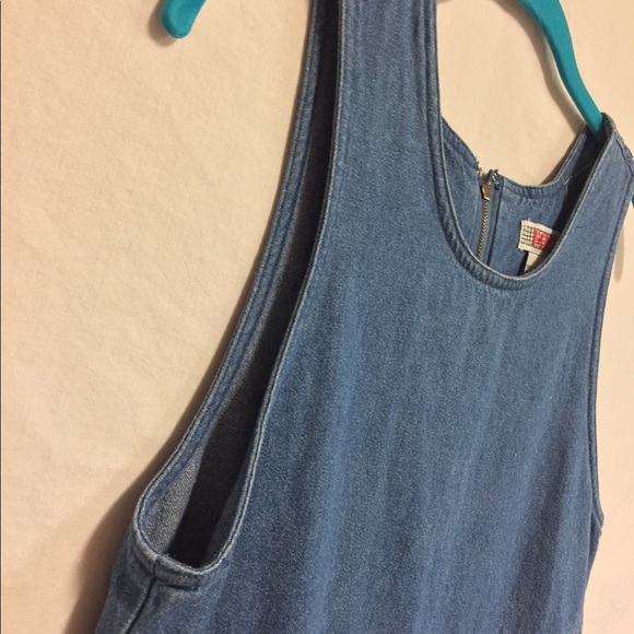 SOLD 🌻 FADS denim jumper dress / pockets - Picture 2 of 7